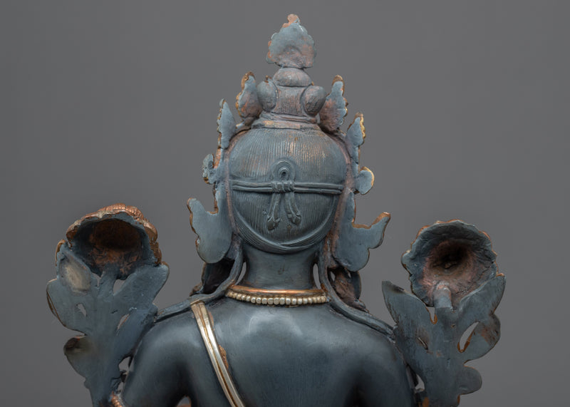 Green Tara Guru Sculpture | Female Buddha Art