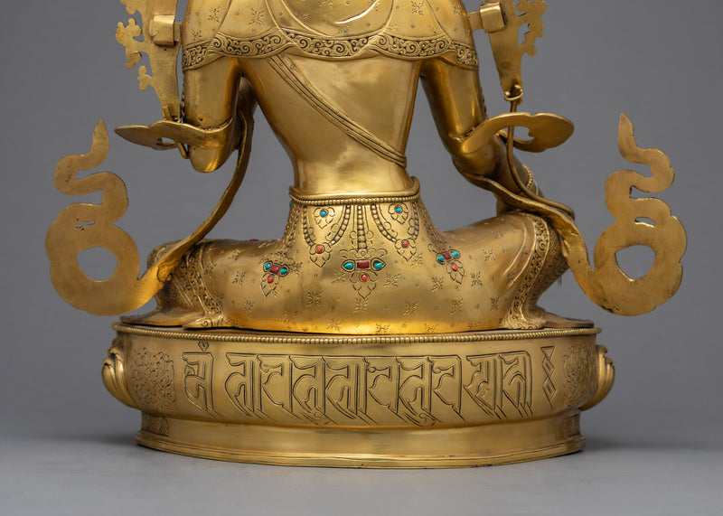 Large Green Tara Sculpture | Traditional Female Buddha