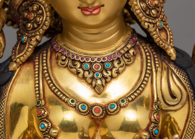 Green Tara Buddha | Handmade Bodhisattva Statue