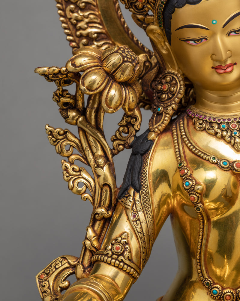 Green Tara Buddha | Handmade Bodhisattva Statue