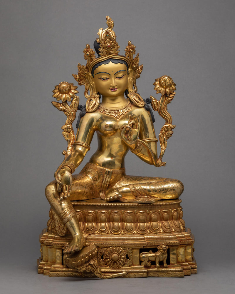 Indoor Green Tara Statue 