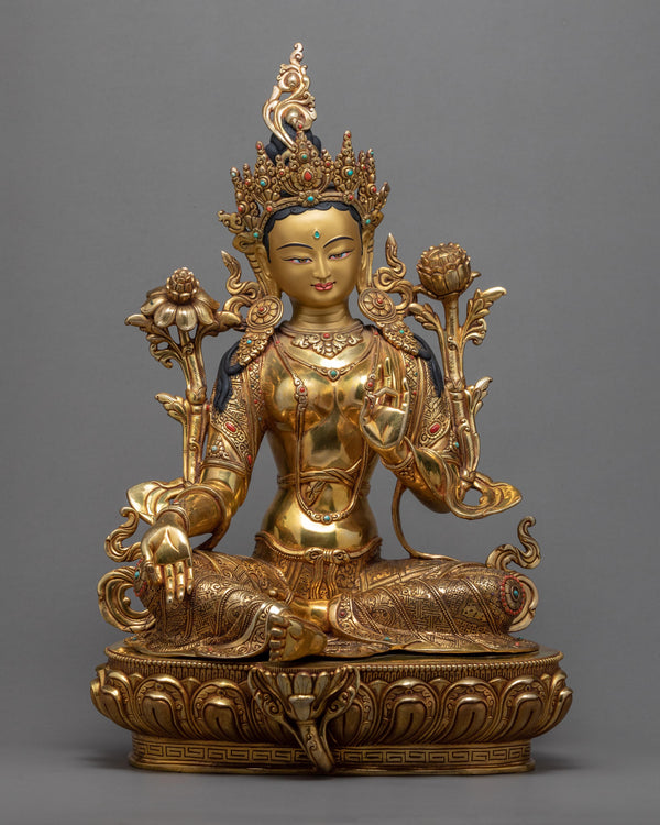 Green Tara Statue, Female Buddha