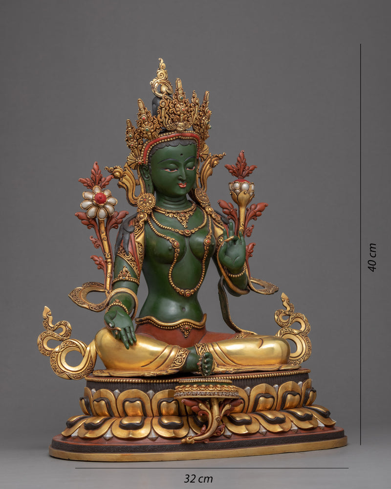 Green Tara Meditation Statue | Traditional Himalayan Art of Nepal