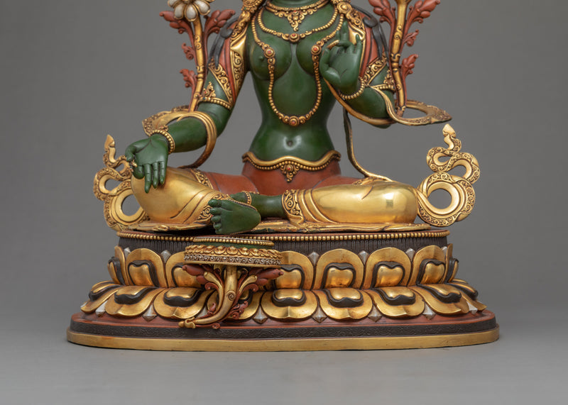 Green Tara Meditation Statue | Traditional Himalayan Art of Nepal