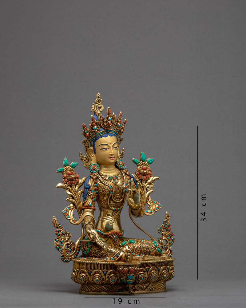 Green Tara Statue | Tibetan Female Buddha