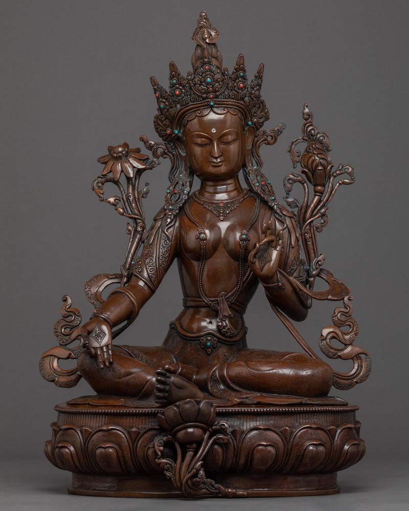 Handmade Green Tara Sculpture