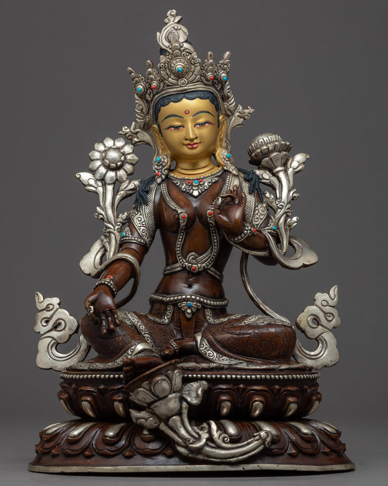 Green Tara Golden Statue