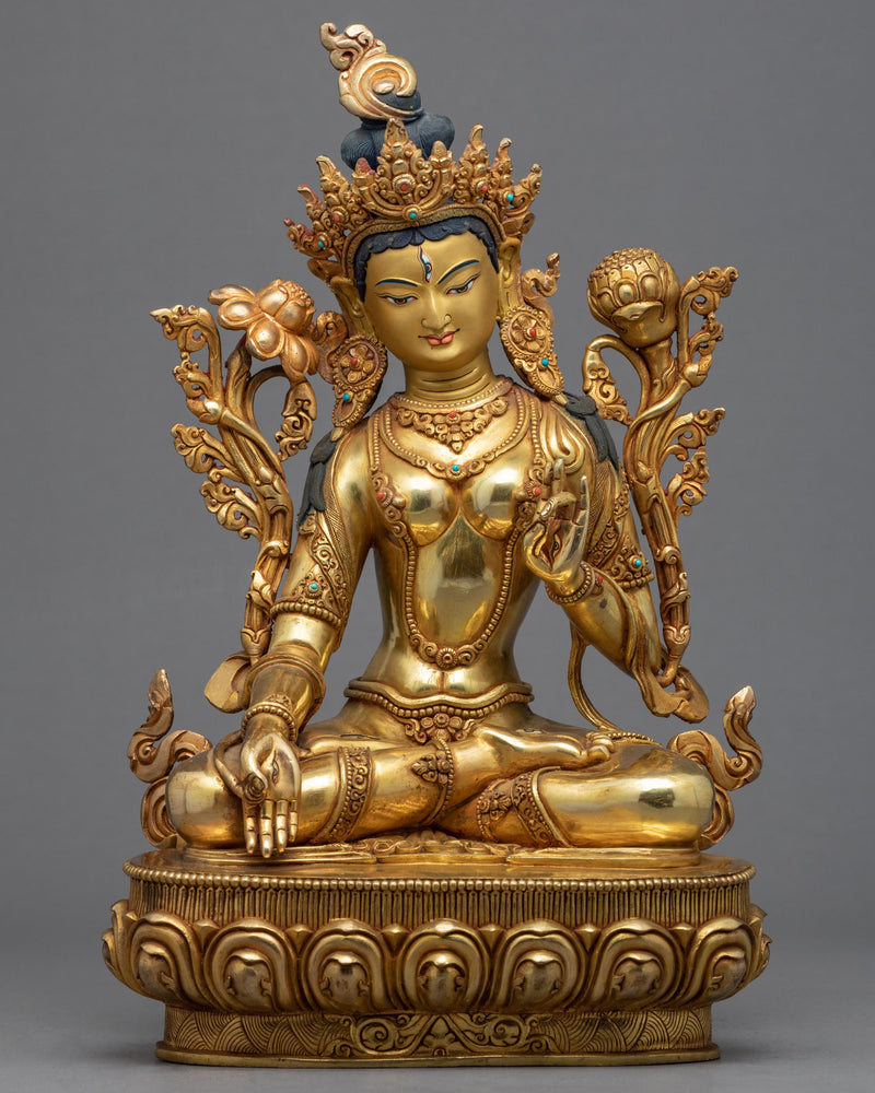 Long Life Deity White Tara Sculpture