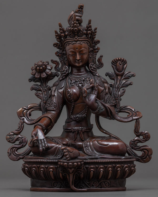 Green Tara Buddha Deity Sculpture