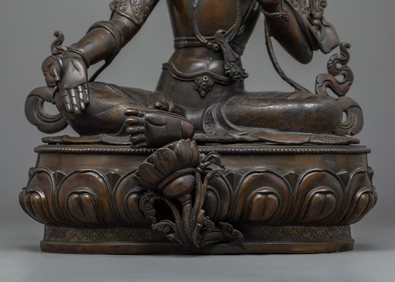 Green Tara Statue For Sale | Spiritual Himalayan Oxidized Art-form