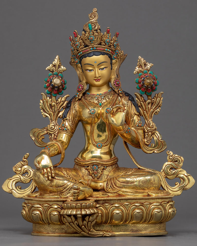 Tibetan Sculpture Green Tara 