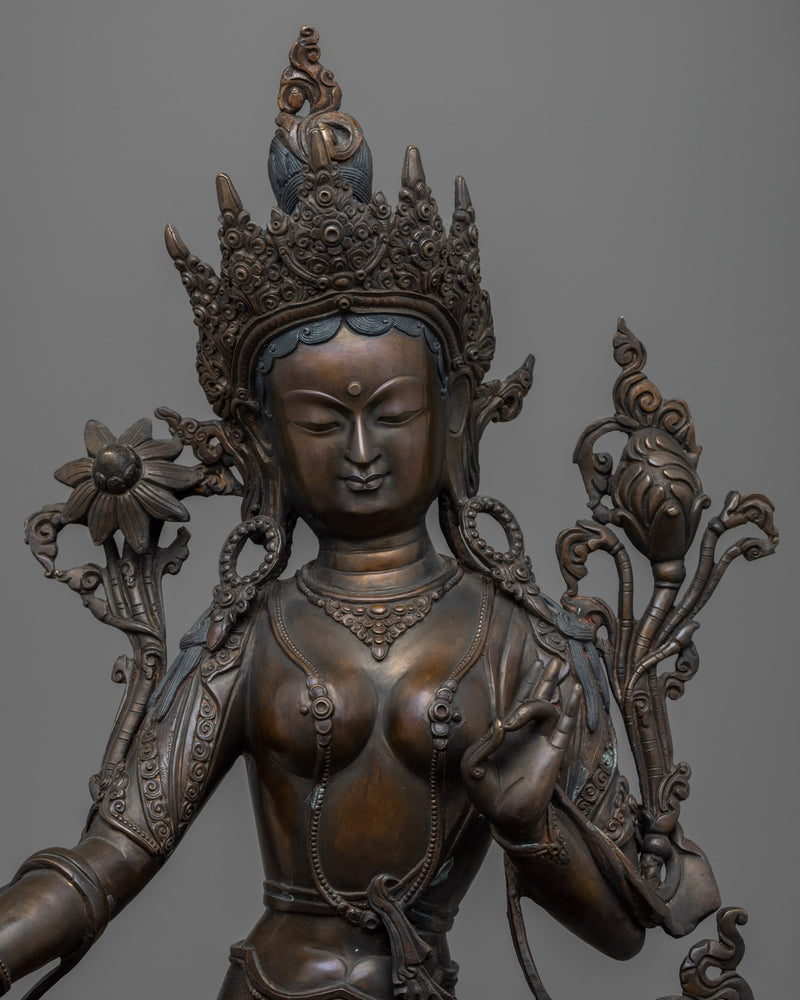 Green Tara Statue For Sale | Spiritual Himalayan Oxidized Art-form