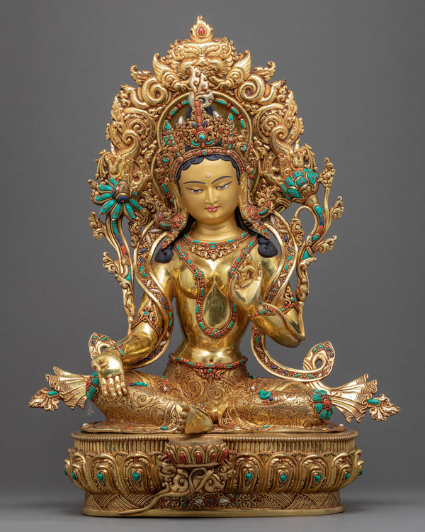 Green Tara Buddha Sculpture