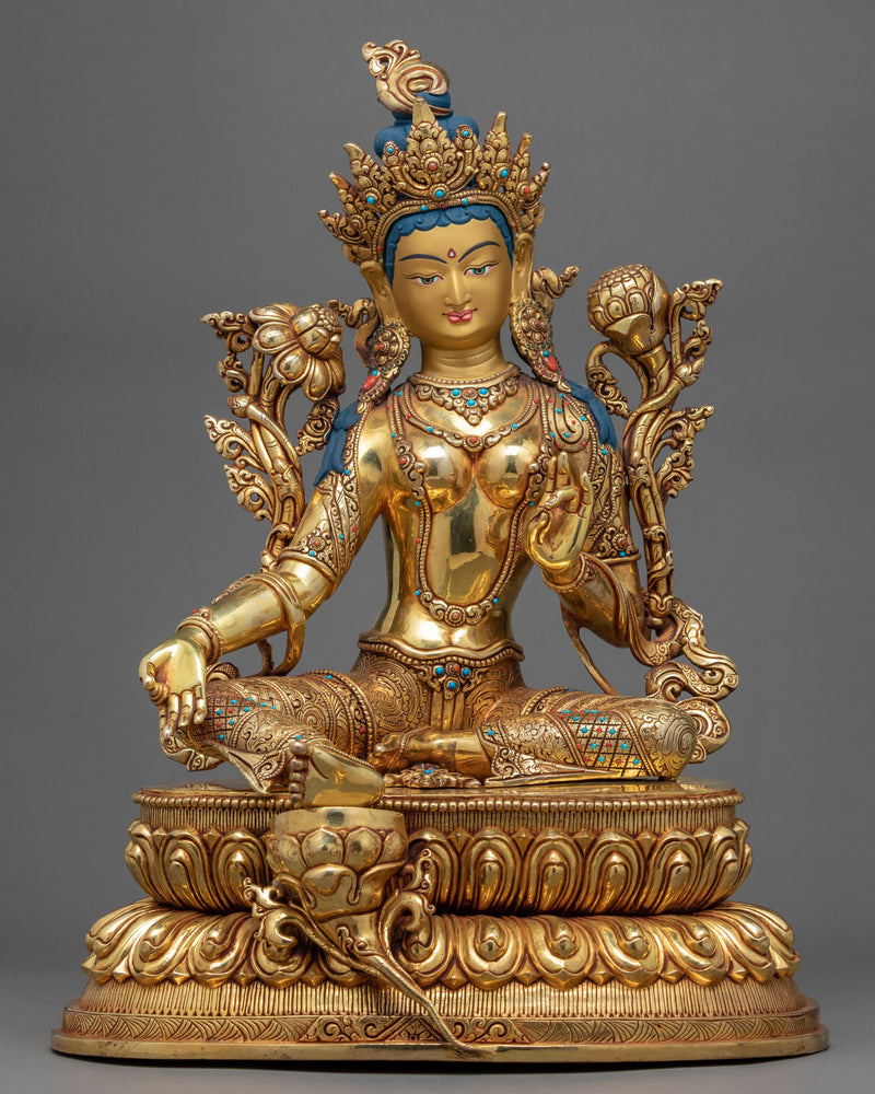 Green Tara Buddha Deity Statue 