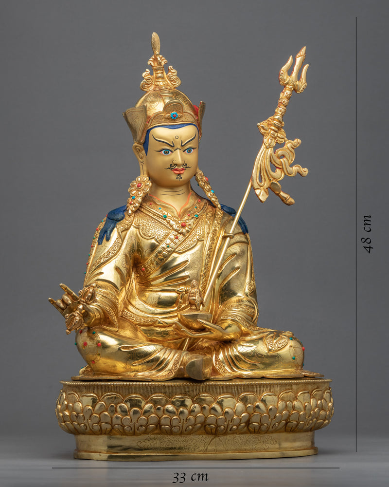 Guru Padmasambhava Sculpture | Hand-Carved Buddhist Deity Sculpture