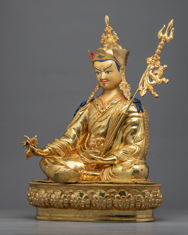 Guru Padmasambhava Sculpture | Hand-Carved Buddhist Deity Sculpture