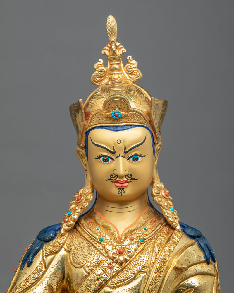 Guru Padmasambhava Sculpture | Hand-Carved Buddhist Deity Sculpture