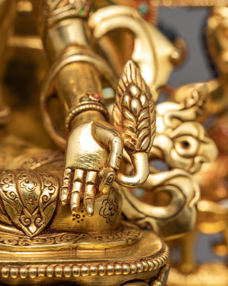 Ksitigarbha Statue | Hand-made Bodhisattva Statue | 24K Pure Gold Gilded