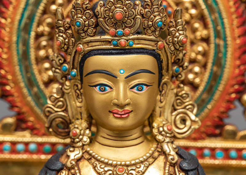 Ksitigarbha Statue | Hand-made Bodhisattva Statue | 24K Pure Gold Gilded