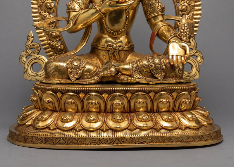 Ksitigarbha Statue | Plated With Gold | Tibetan Art