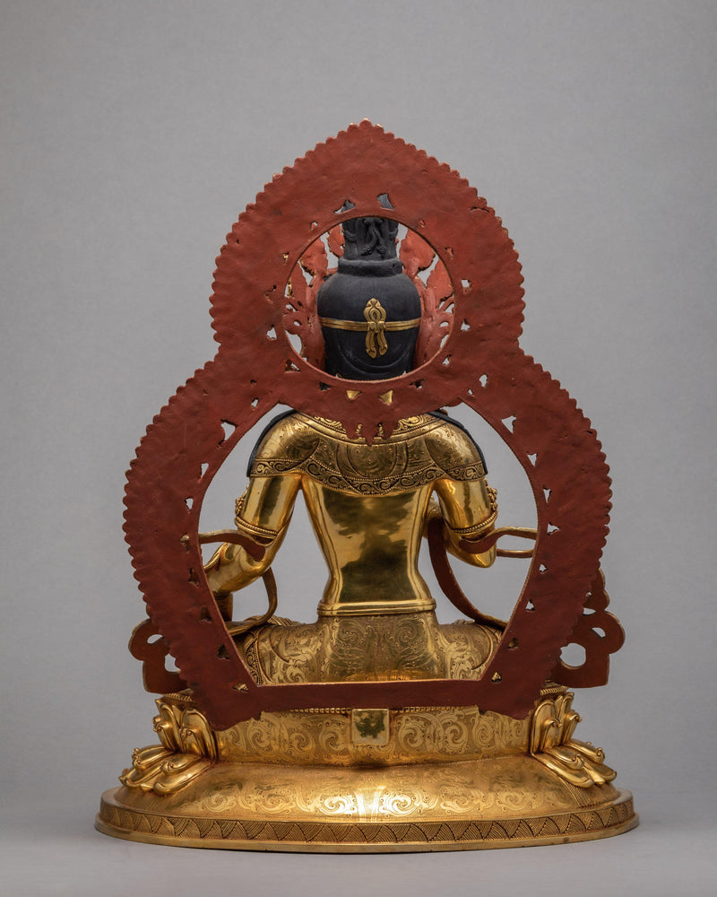 Ksitigarbha Statue | Plated With Gold | Tibetan Art