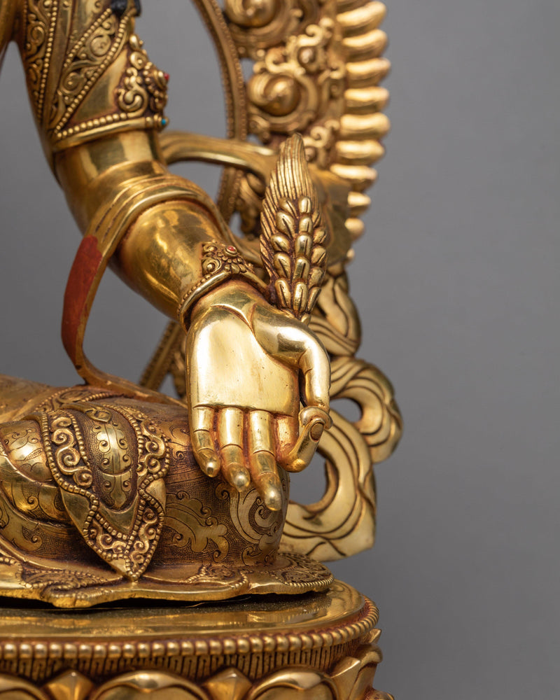 Ksitigarbha Statue | Plated With Gold | Tibetan Art