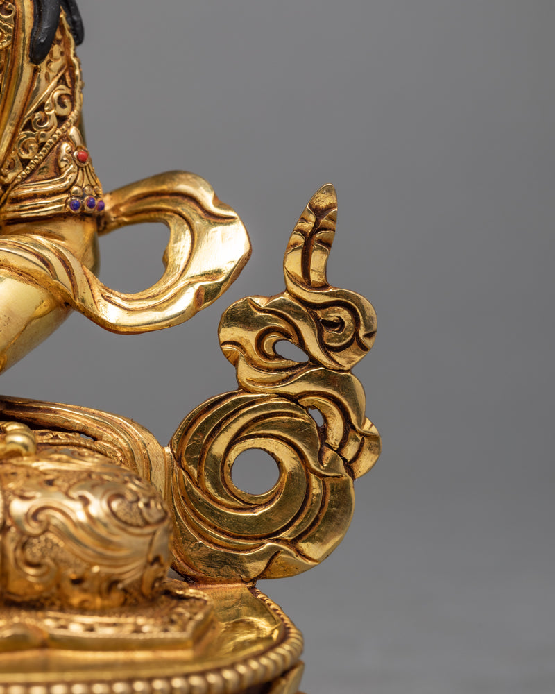 Ksitigarbha Statue | Handmade Gold Plated Ksitigarbha | Himalayan Buddhist Deity