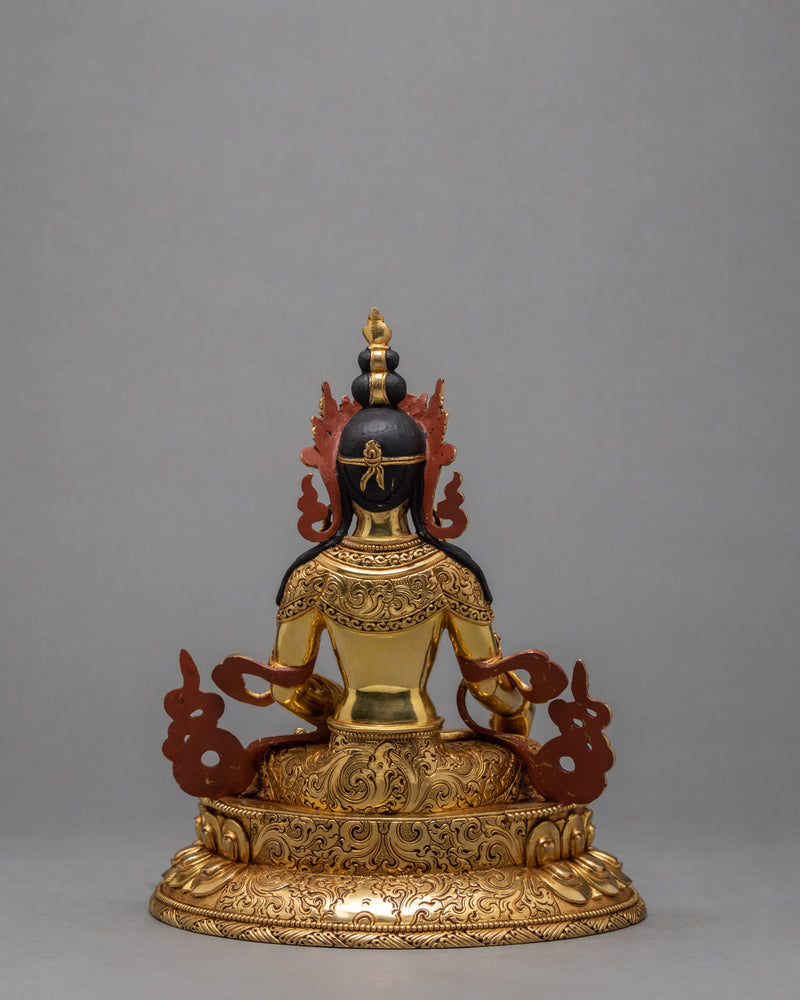 Ksitigarbha Statue | Handmade Gold Plated Ksitigarbha | Himalayan Buddhist Deity