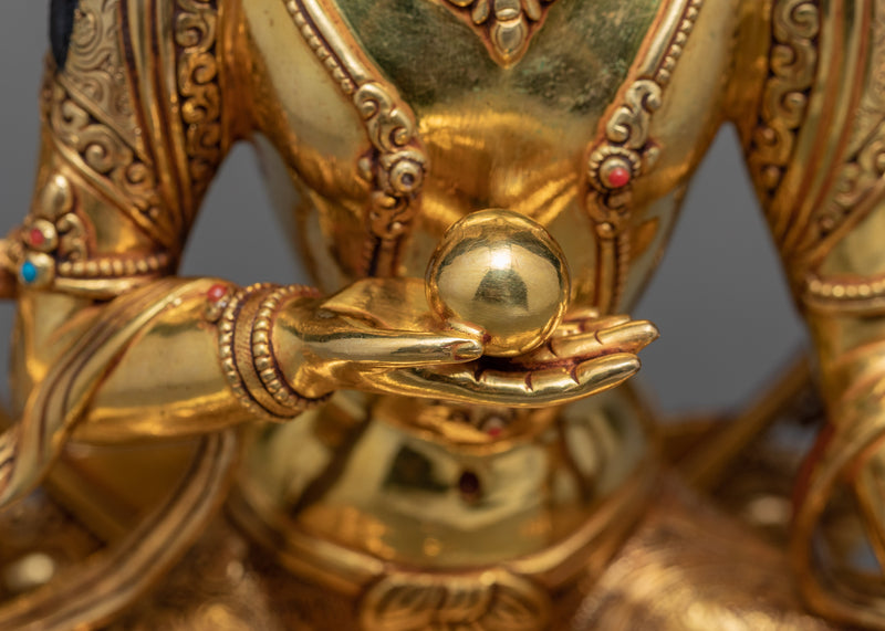 Ksitigarbha Statue | Glided with 24k Gold | Tibetan Buddhist Art