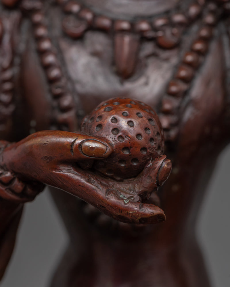 Ksitigarbha Buddha Copper Statue | Oxidized Copper Art Of Buddhist Bodhisattva