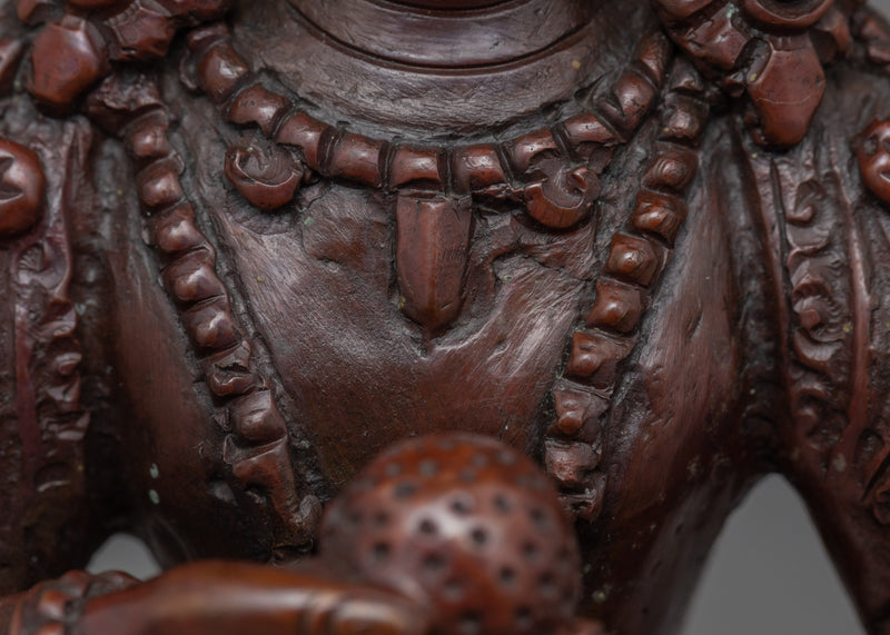 Ksitigarbha Buddha Copper Statue | Oxidized Copper Art Of Buddhist Bodhisattva