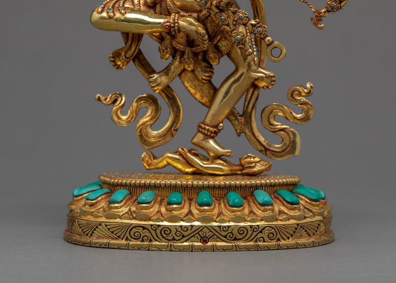 Kurukulla Statue | Himalayan Deity Art | Gold Gilded Sculpture