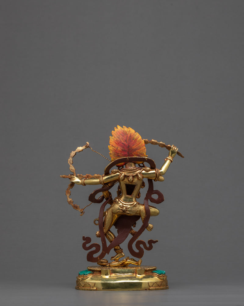 Kurukulla Statue | Himalayan Deity Art | Gold Gilded Sculpture