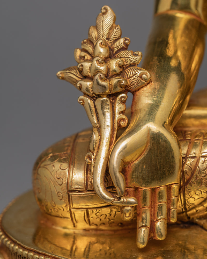 Healing Buddha Statue | Gilded in 24K Gold | Tibetan Art