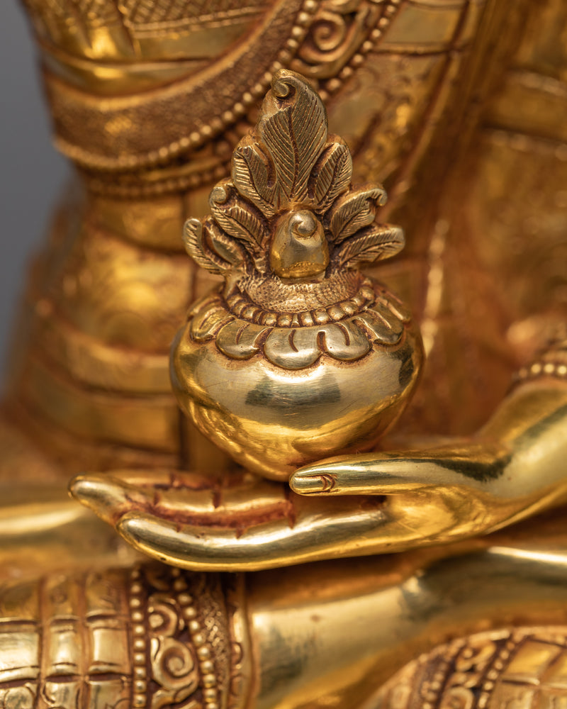 Healing Buddha Statue | Gilded in 24K Gold | Tibetan Art