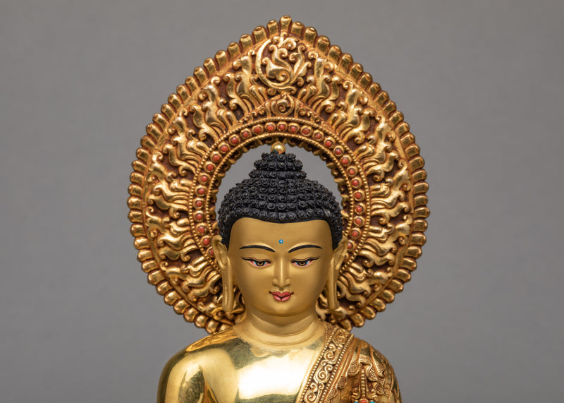 Healing Buddha Statue | Gilded in 24K Gold | Tibetan Art