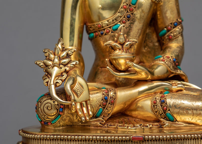 Medicine Buddha | 24K Gold Glided | Healing Buddha Statue