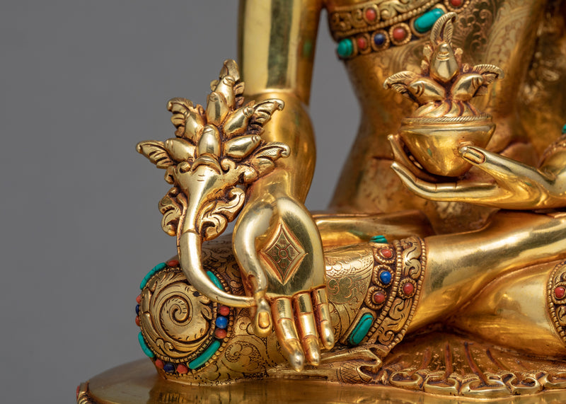 Medicine Buddha | 24K Gold Glided | Healing Buddha Statue