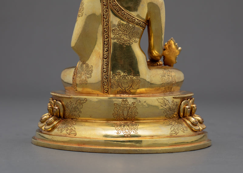 Medicine Buddha | Lapis Lazuli | Gold Gilded Statue