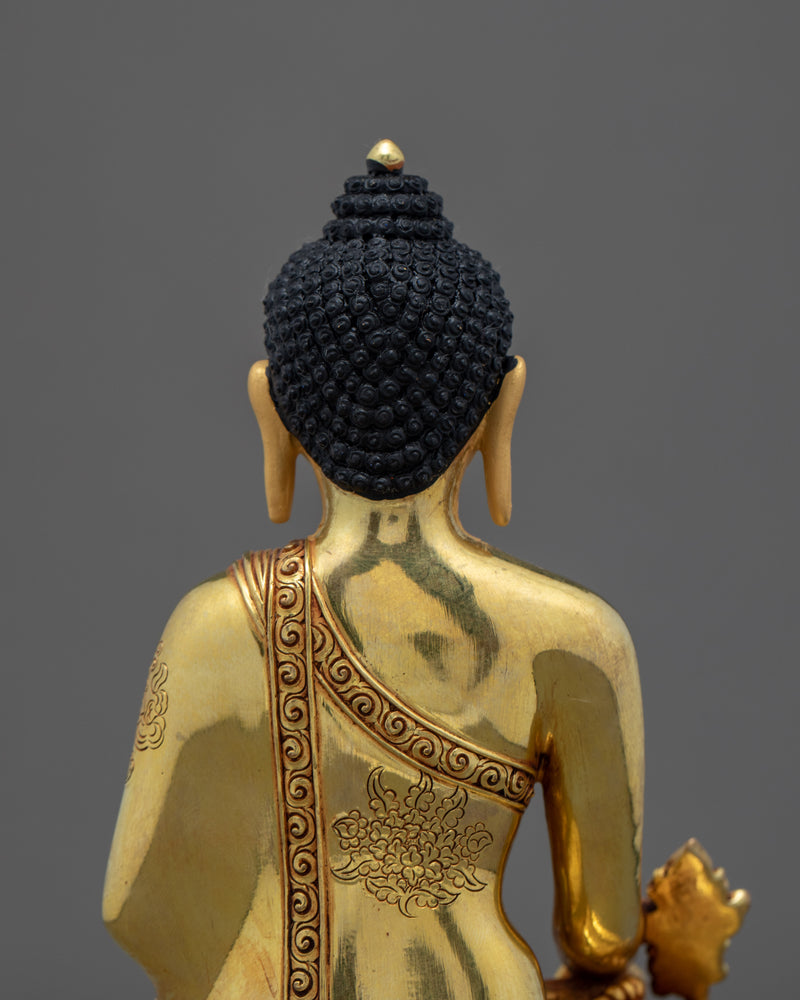 Medicine Buddha | Lapis Lazuli | Gold Gilded Statue