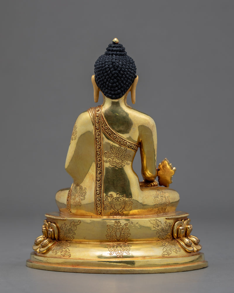 Medicine Buddha | Lapis Lazuli | Gold Gilded Statue