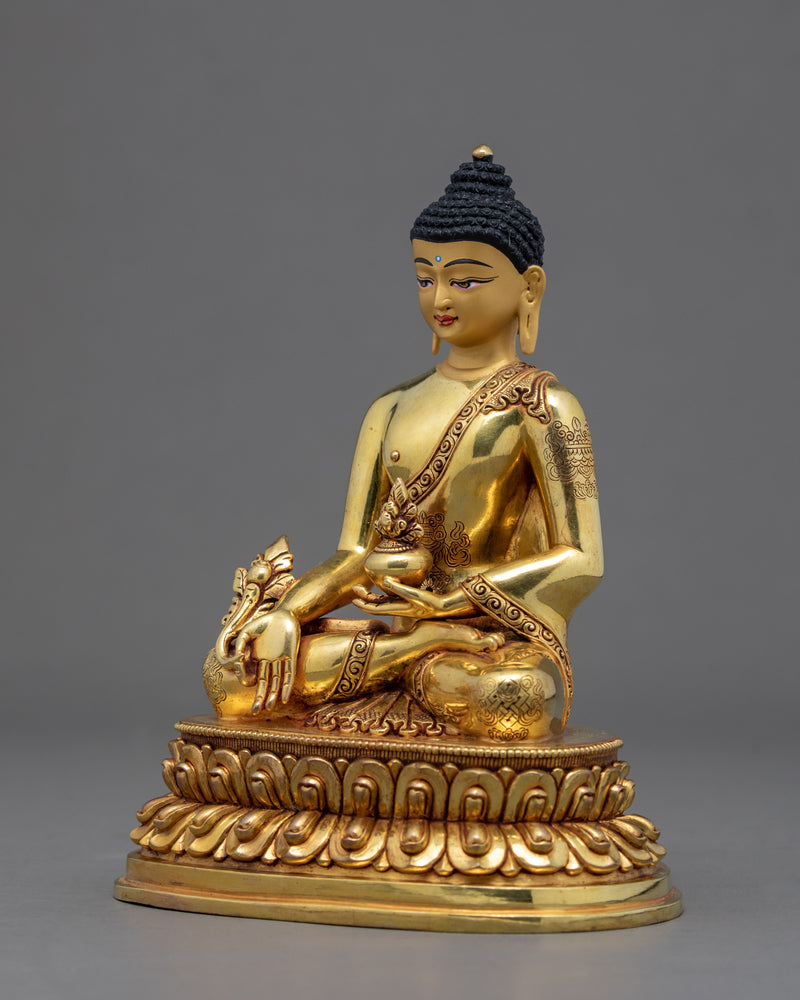 Medicine Buddha | Lapis Lazuli | Gold Gilded Statue