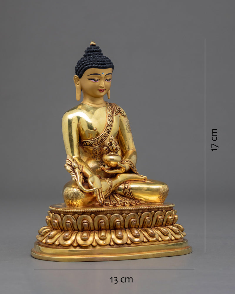 Medicine Buddha | Lapis Lazuli | Gold Gilded Statue