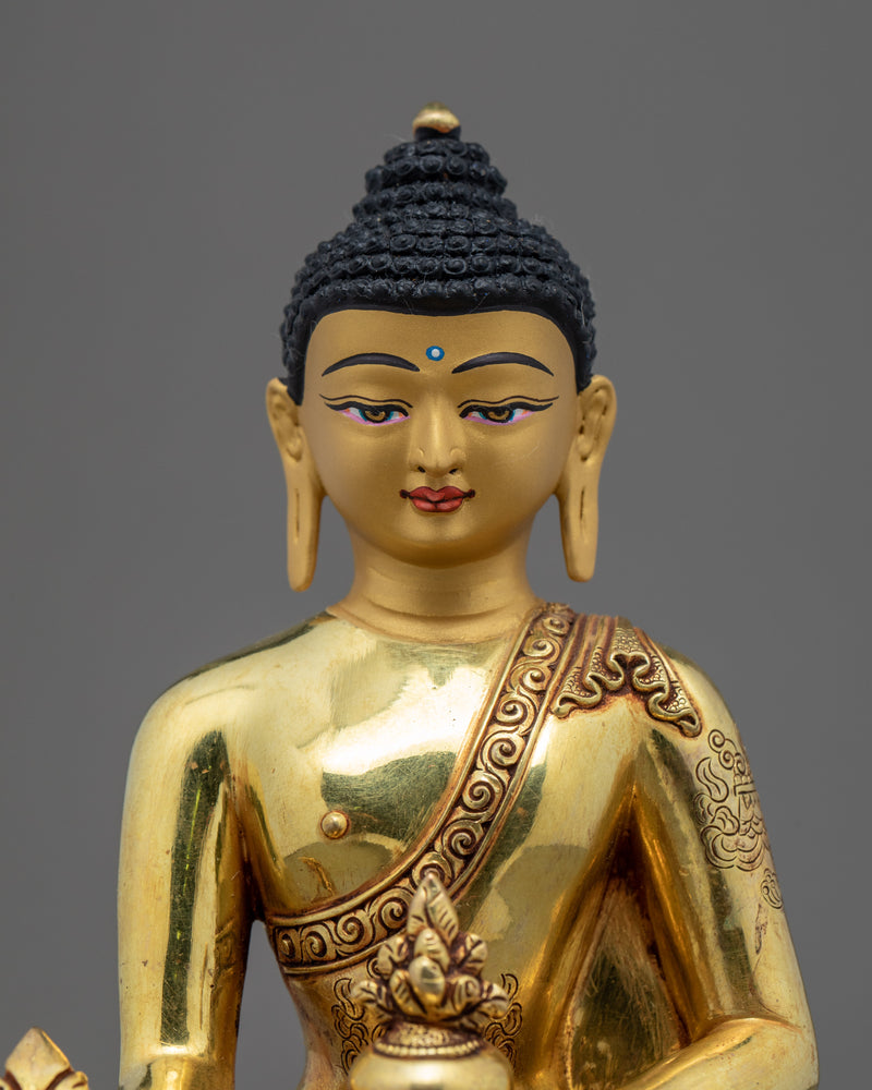 Medicine Buddha | Lapis Lazuli | Gold Gilded Statue