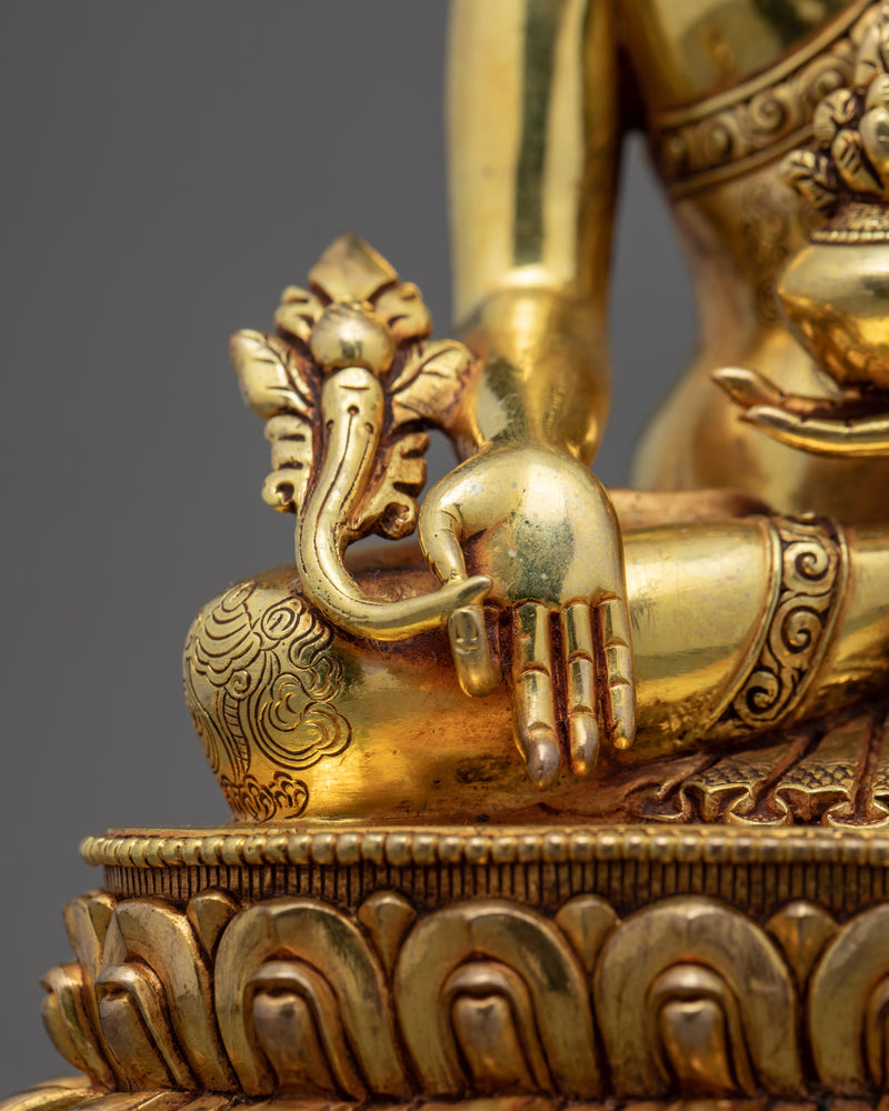 Medicine Buddha | Lapis Lazuli | Gold Gilded Statue