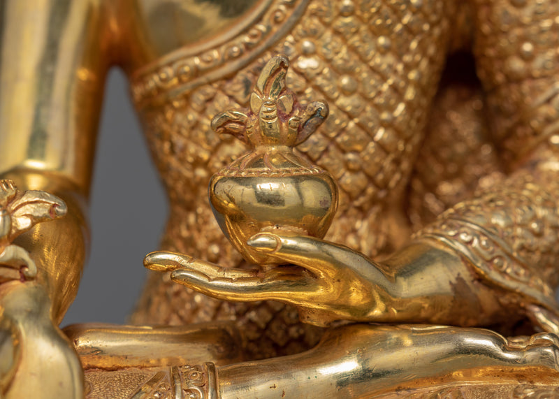 Medicine Buddha Sculpture | Traditional Hand Carved Statue