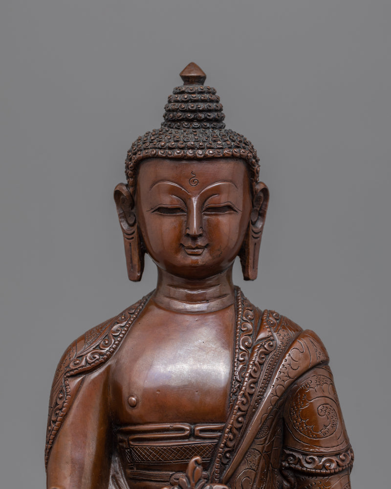 Medicine Buddah Sculpture | Himalayan Oxidized Copper Art-craft