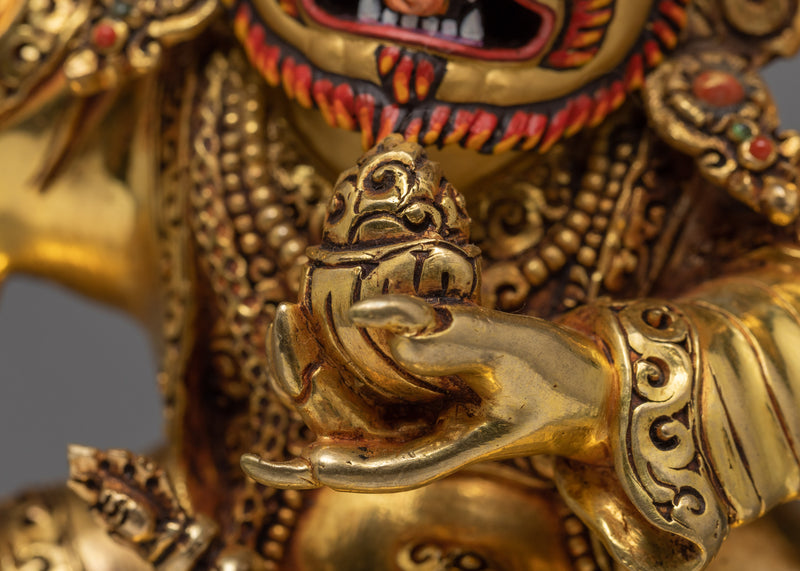 Mahakala Bernagchen | The Black Cloak | Gold Plated Handcrafted Statue