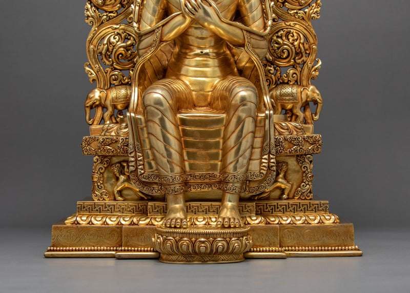 Indoor Maitreya Buddha Statue | Traditional Hand Carved Buddhist Art