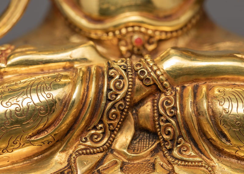 Manjushree Statue | Gold Gilded | Buddhist Sculpture